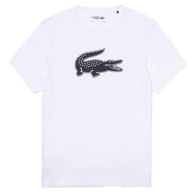 T-Shirt Lacoste Men TH2042 3D Imprimé Crocodile Blanc / Bleu Marine
