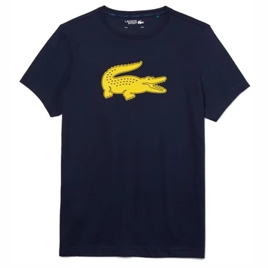T-Shirt Lacoste Men TH2042 3D Imprimé Crocodile Bleu Marine / Jaune