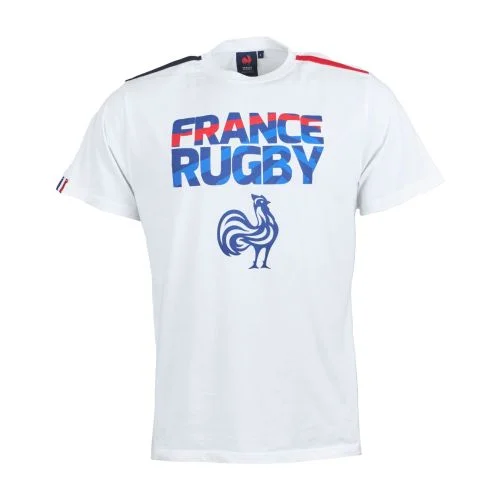 T-Shirt Manches Courtes Supporter France Rugby Blanc Homme