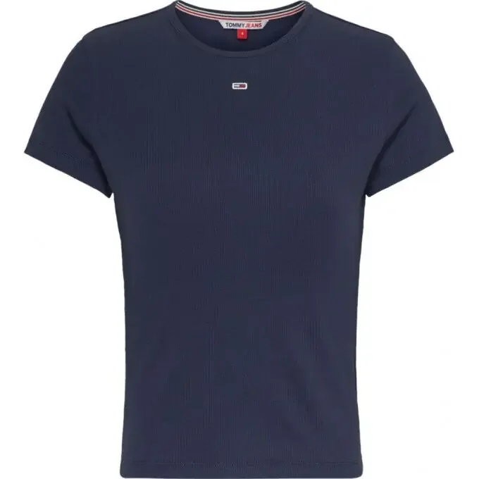 T-shirt moulant Tommy Hilfiger TJW BBY ESSENTIAL RI Twilight Navy Nouvel Arrivage