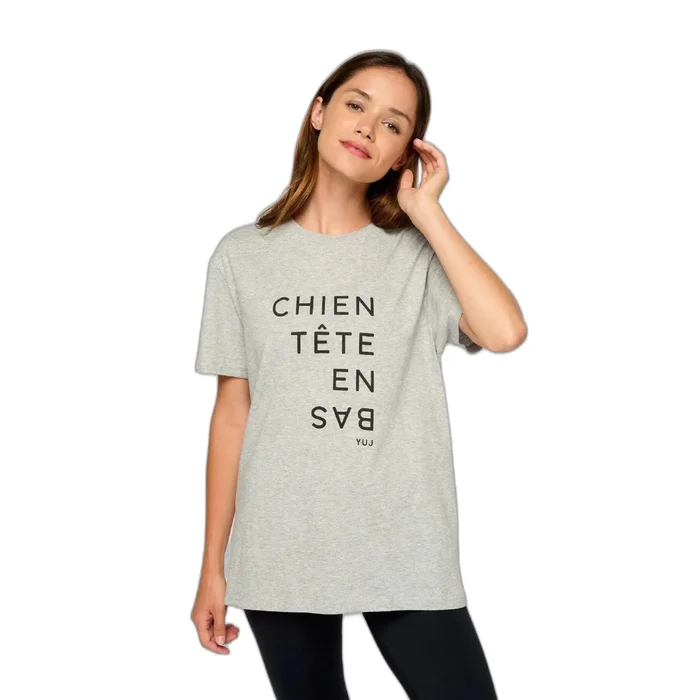 T-shirt YUJ Yoga Chien Tu00eate En Bas [Taille XS]