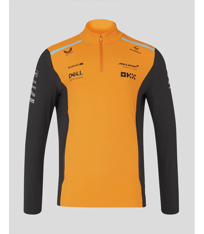 Teamwear Quarter Zip Top McLaren Official Formule 1 Homme Orange/Gris