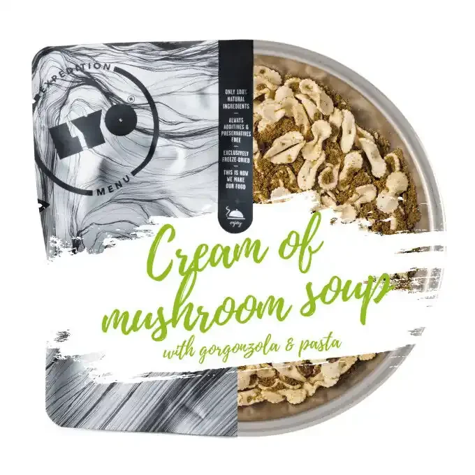 Tendance Soupe lyophilisée Lyofood Velouté aux champignons avec gorgonzola et pâtes 370g