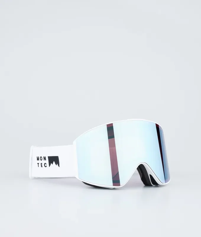 Top Vente Montec Scope Masque de ski White W/White Moon Blue Mirror