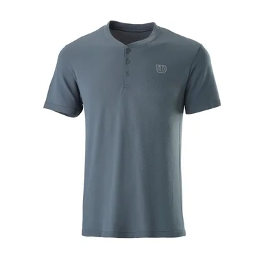 Tshirt de Tennis Wilson Men Power Seamless Henley II Dark Grey