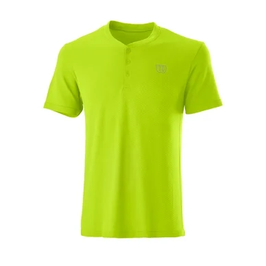 Tshirt de Tennis Wilson Men Power Seamless Henley II Lime Popsicle