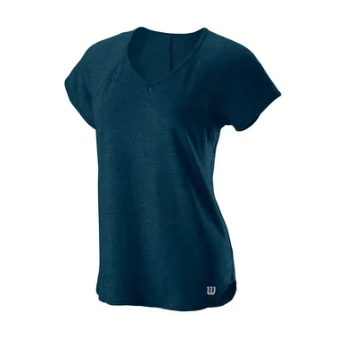 Tshirt de Tennis Wilson Women Traning V-Neck Tee Majolica Blue –