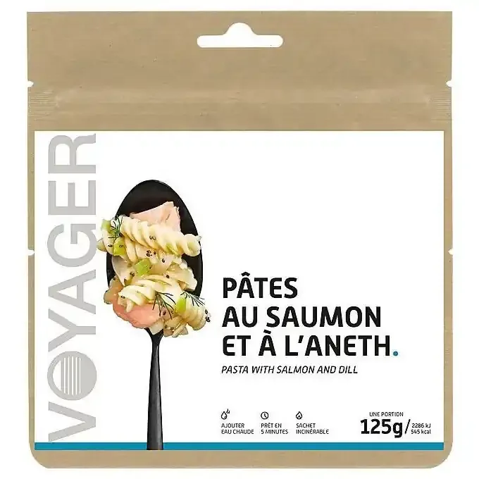Vente Flash Repas lyophilisé Voyager Pâtes au saumon et à l’aneth 125g