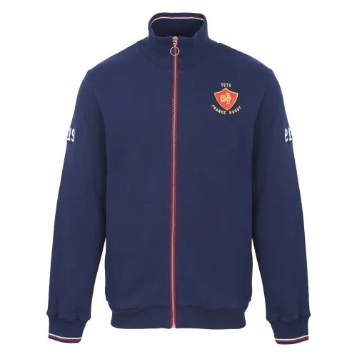 Veste Cardigan Héritage France Rugby Bleu Marine Pour Homme