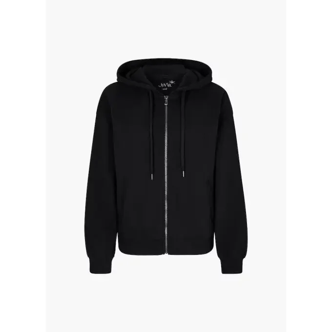 Veste Juvia FLEECE ZIPPER JACKET PUFFY SLEEVE Black Commander Vite