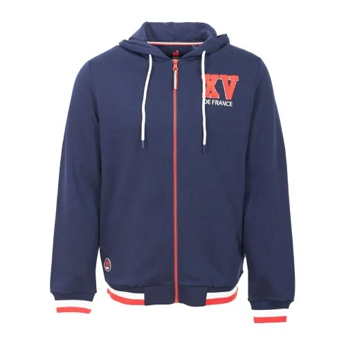 Veste Zippé France Rugby Bleu Marine Pour Homme