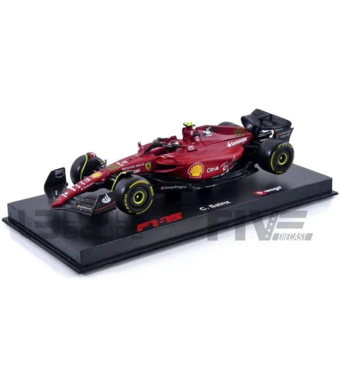 Voiture 1/43 Bburago Ferrari F1-75 Pilote Officiel Formule 1 Carlos Sainz 55