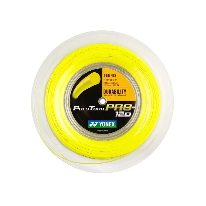 Yonex Cordaje de tenis Polytour Pro 120 Amarillo bobina de 200 m